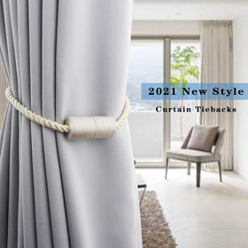 Porlau magnetic curtain holdbacks prevent loss when not in use.