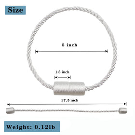 Porlau white magnetic tiebacks close-up weave highlights soft handfeel and reliability