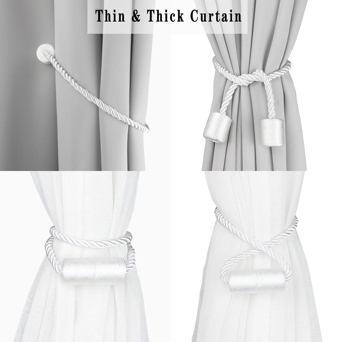 Porlau 6-pack curtain tiebacks provide stylish organization for windows