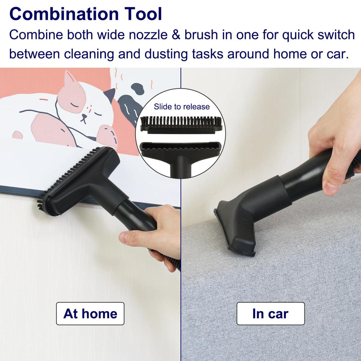 Portek dusting brush with natural horsehair for delicate surfaces.