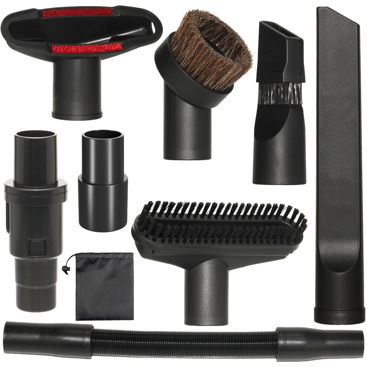 Portek vacuum attachments set for versatile cleaning on furniture and floors.