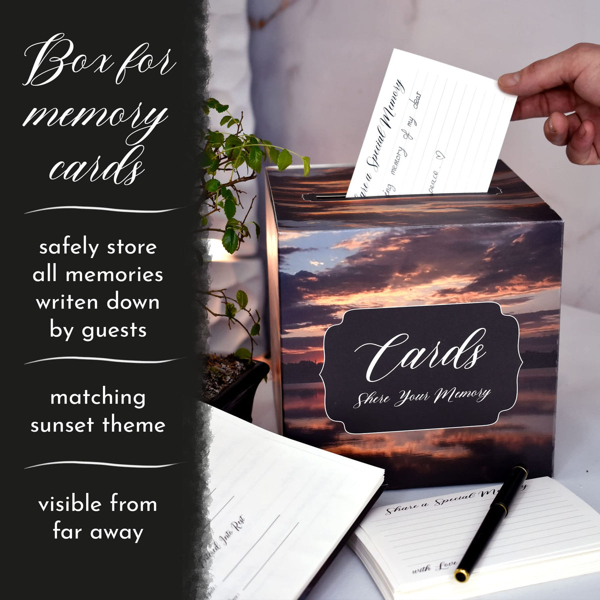 Portiche 60 memory cards for personal tributes and messages.