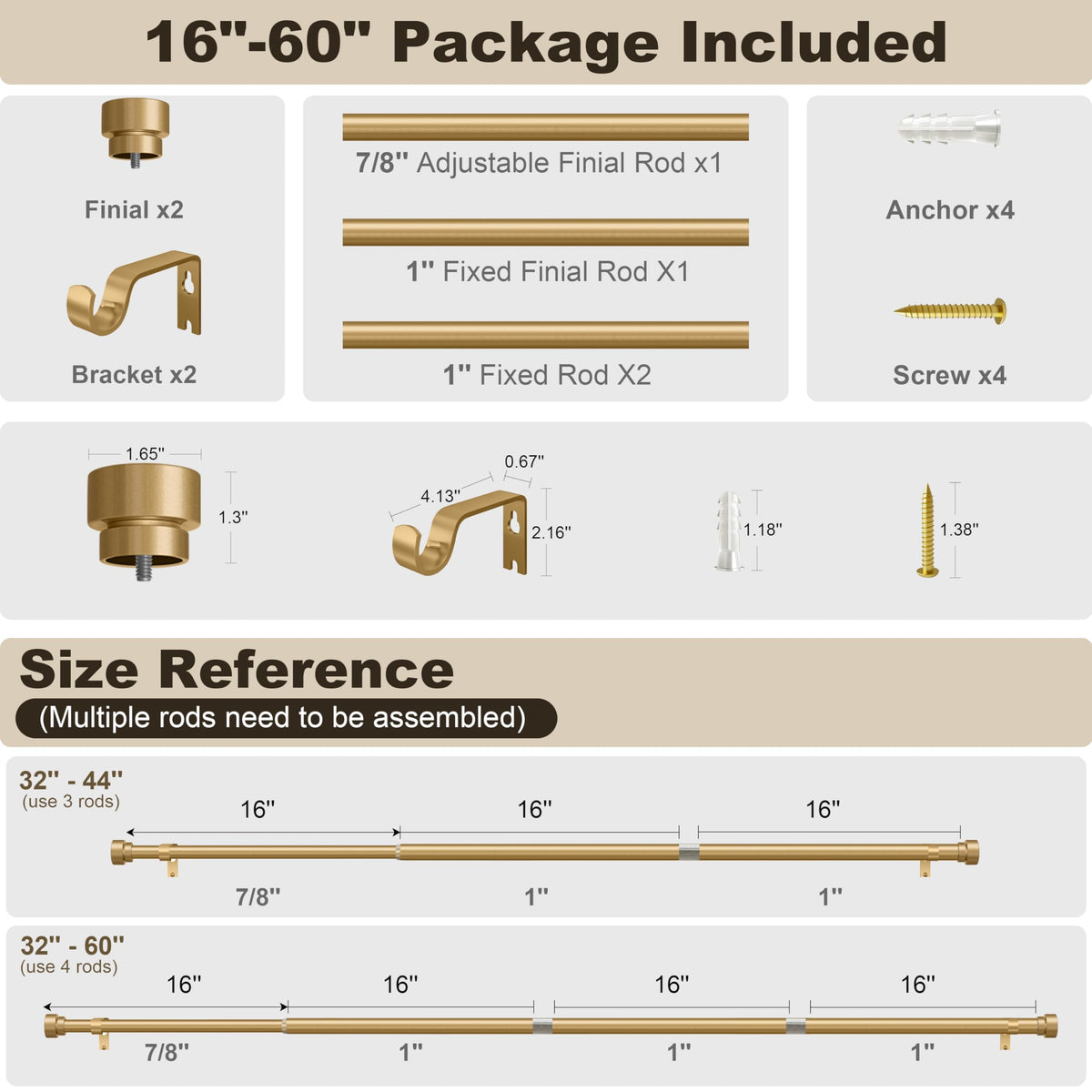 PORTRES Gold easy installation with included manual