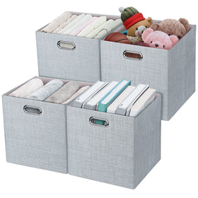 Posprica 3X thicker fabric storage cube in 13-inch size, easy to access on a shelf.