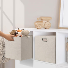 Posprica fabric storage box shows durable construction and lightweight use.