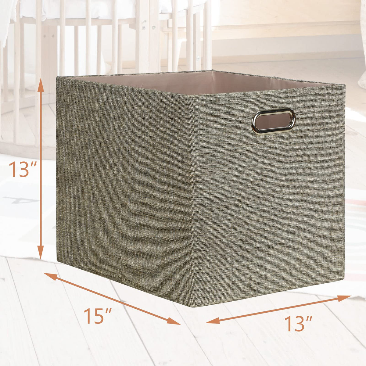Posprica foldable storage cube in coffee saves space when not in use.