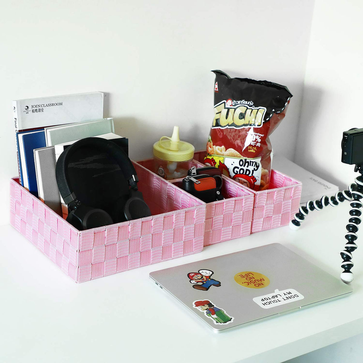 Posprica four-piece set displayed on a dresser for organized storage.