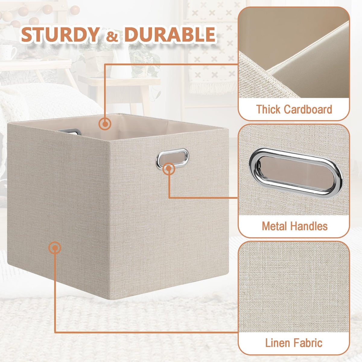 Posprica multiuse fabric storage bin keeps toys neatly stored.