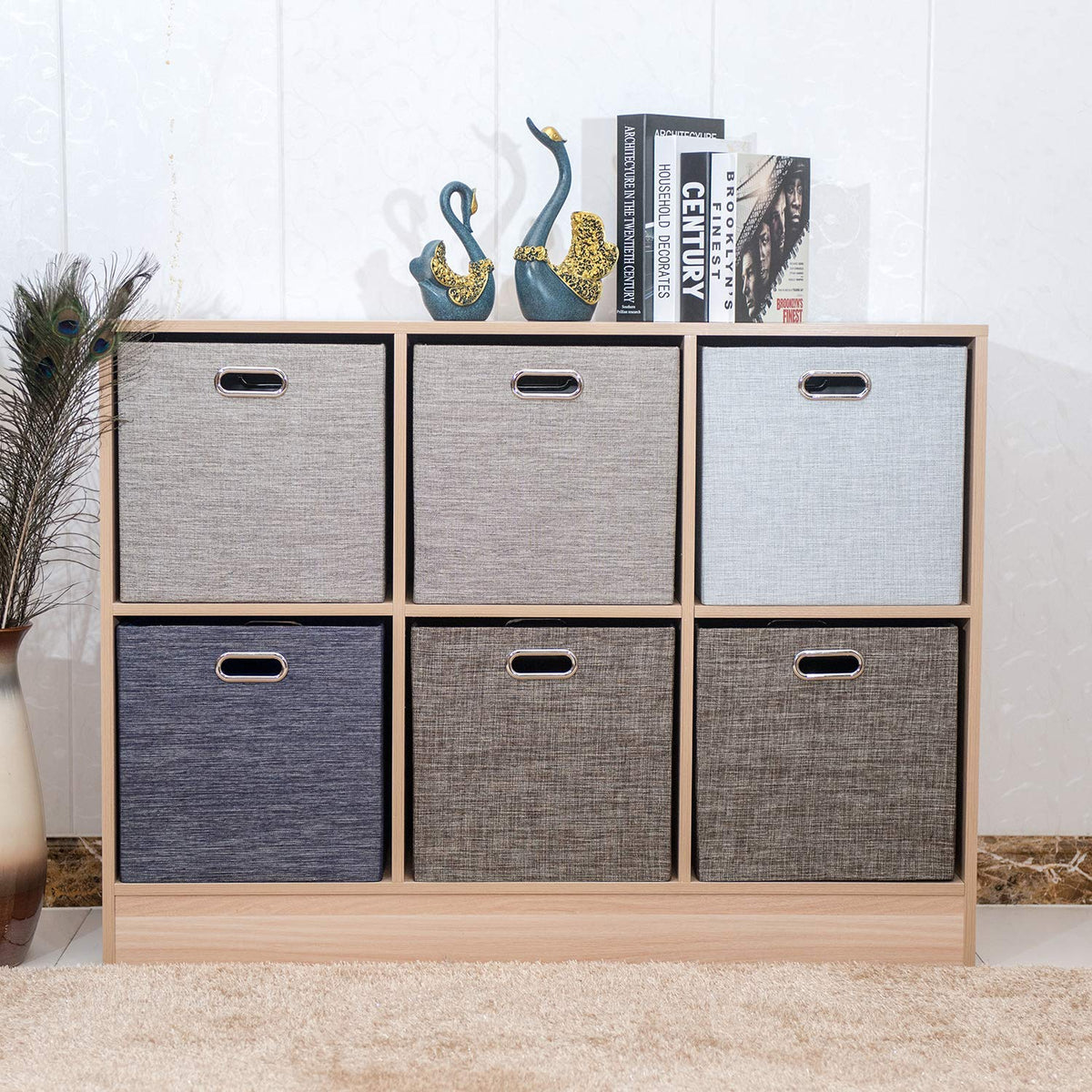 Posprica silver grey bins simplify decluttering in homes and offices.