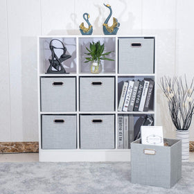 Posprica 4-pack offers organized storage across shelves, cabinets, and bookcases.