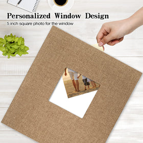Potricher cover with window design for swapping photos easily