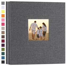 Potricher linen hardcover album with 1000 pockets for family memories