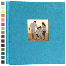 Potricher linen hardcover photo album with 600 pockets for organized memories.