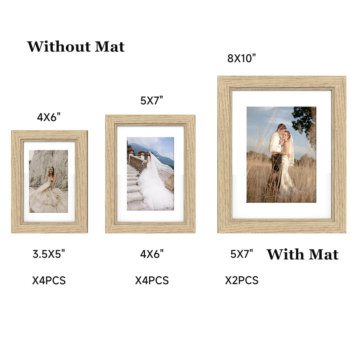 Povrgive wood frames 4x6 with mat-less option for clean layouts