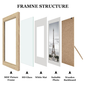 Povrgive wood frames 5x7 with mat-ready option for elegant photo displays