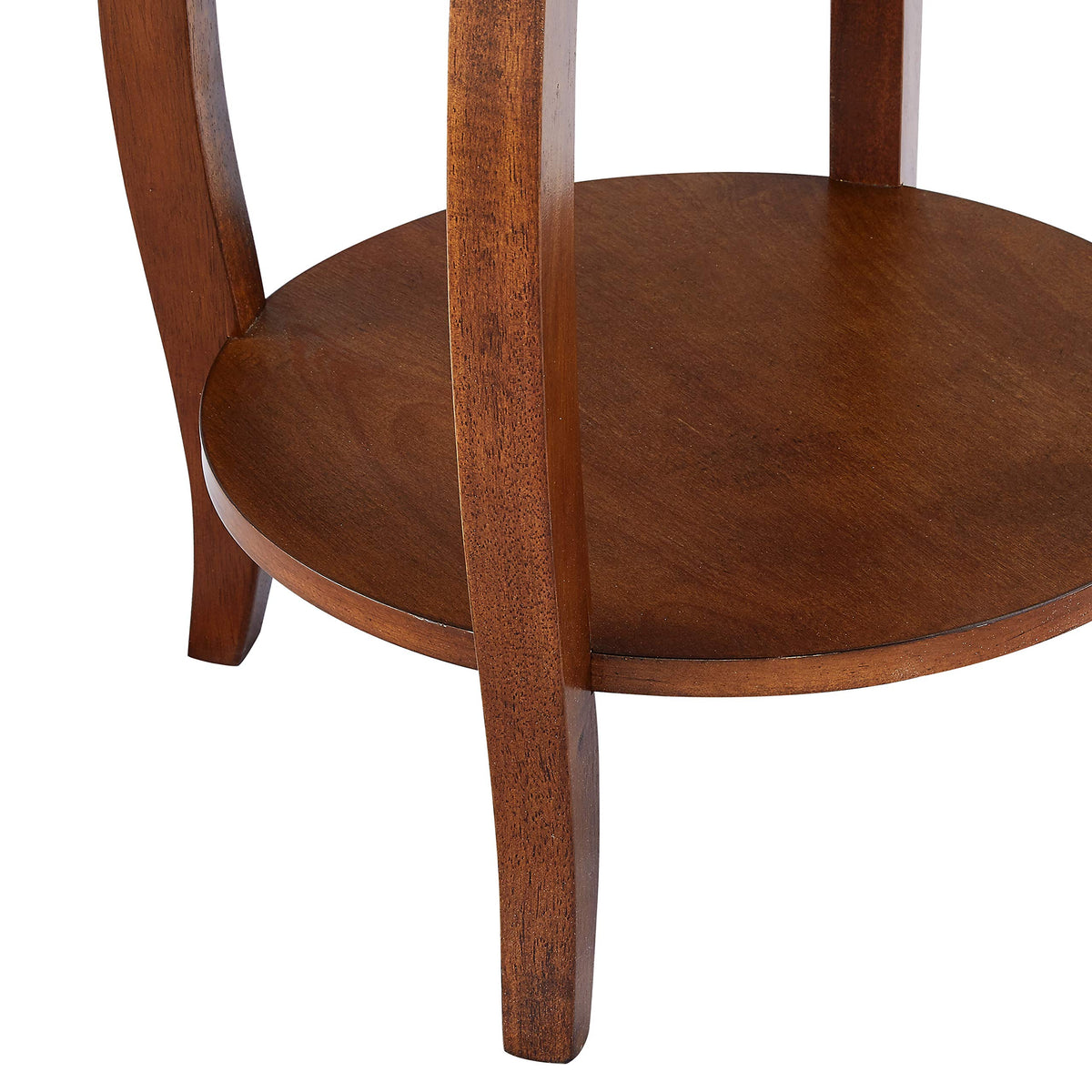 Powell Hazelnut round shelf table cabriole legs accent traditional style