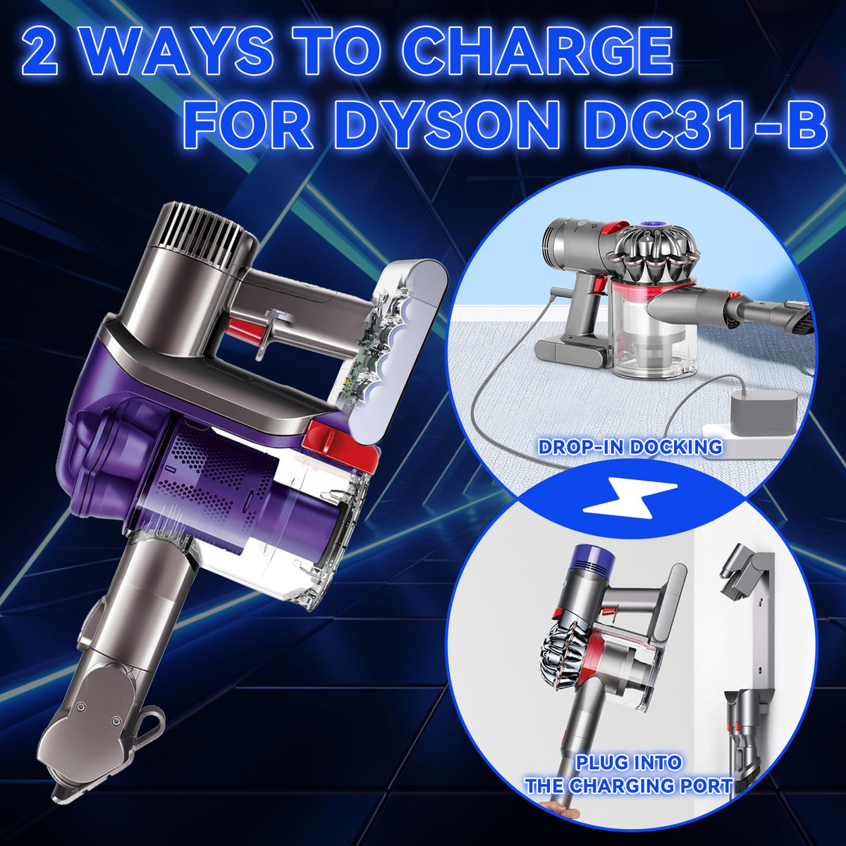 Powtree Type B battery replacement designed for handheld vacuums