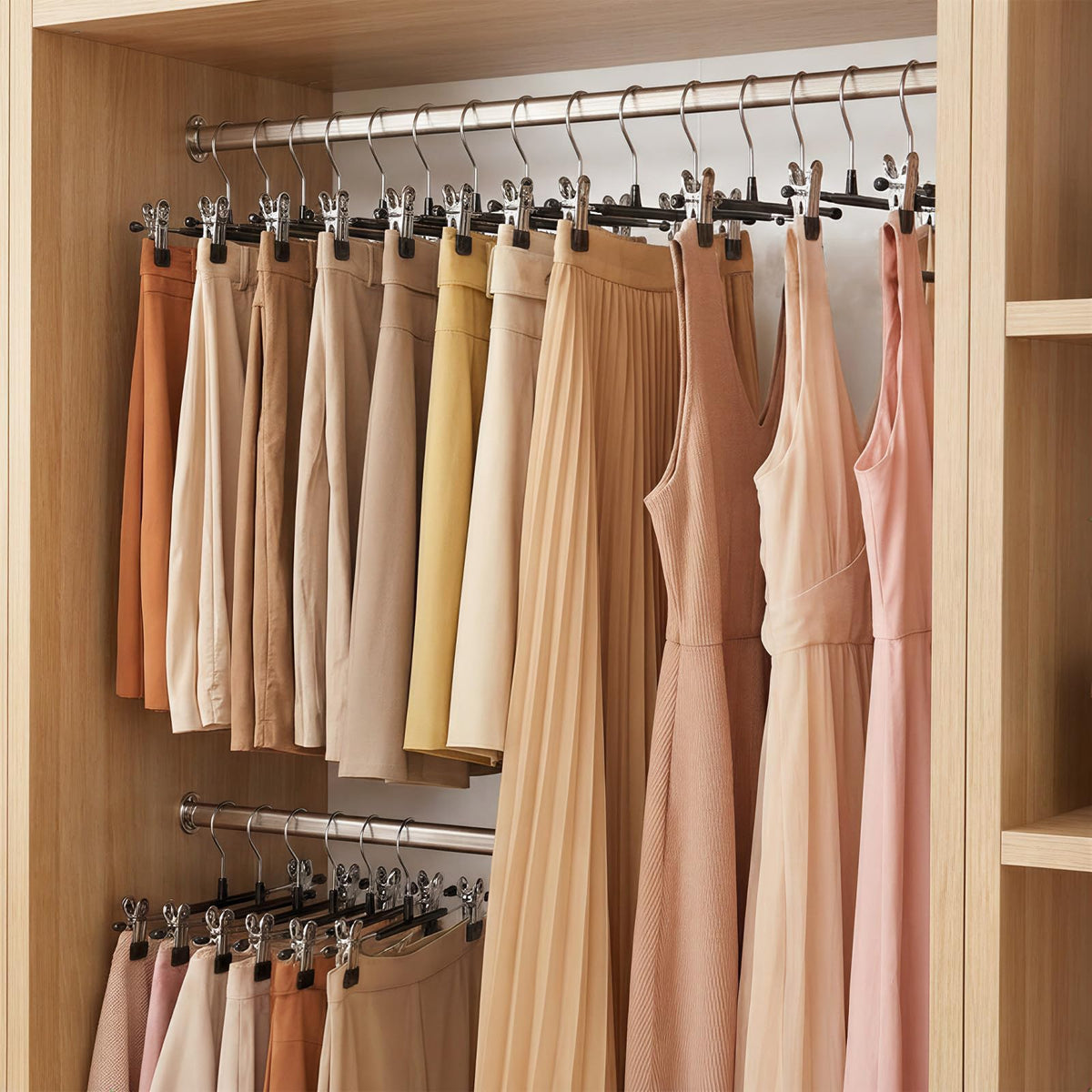 POZEAN durable hangers ideal for heavy jeans, skirts, and trousers.
