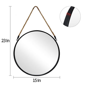POZINO Round Mirror uses FSC-certified wood backboard for sustainable decor.
