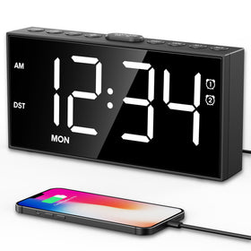 PPLEE alarm clock with large-number display for easy bedside visibility