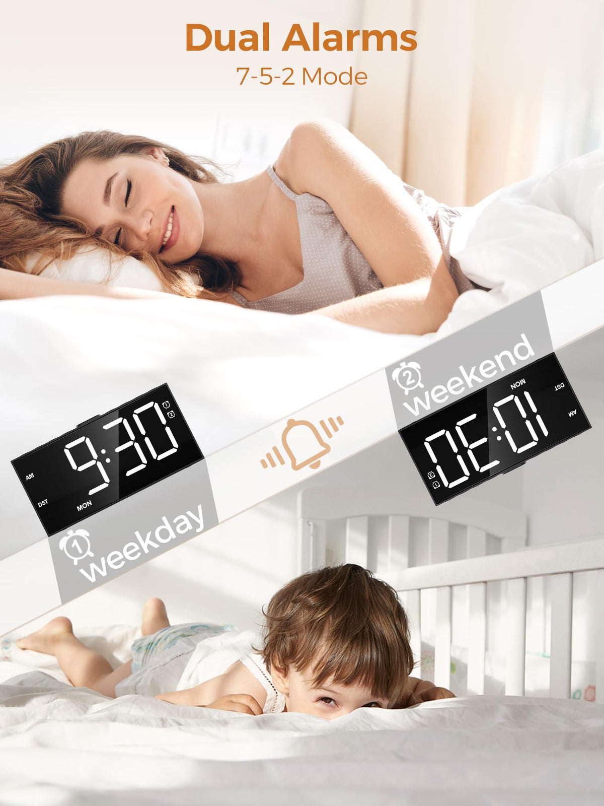 PPLEE clock in weekday and weekend mode for sleep planning