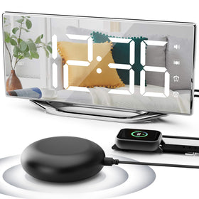 PPLEE extraloud alarm clock with bed shaker for heavy sleepers wakes you reliably