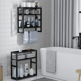 PPN bamboo floating shelf close-up shows durable natural material for stylish organization.