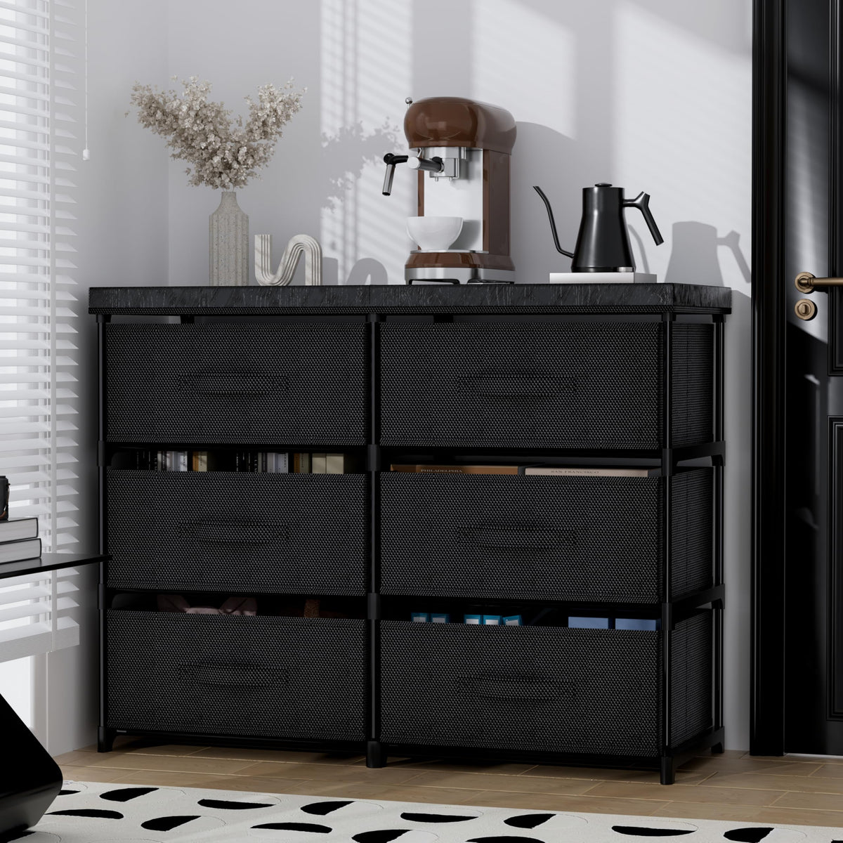 PPN dresser top leather shelf showing high load capacity for essentials