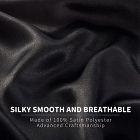 P Pothuiny Satin Sheets King deep pocket fitted, secure mattress envelope