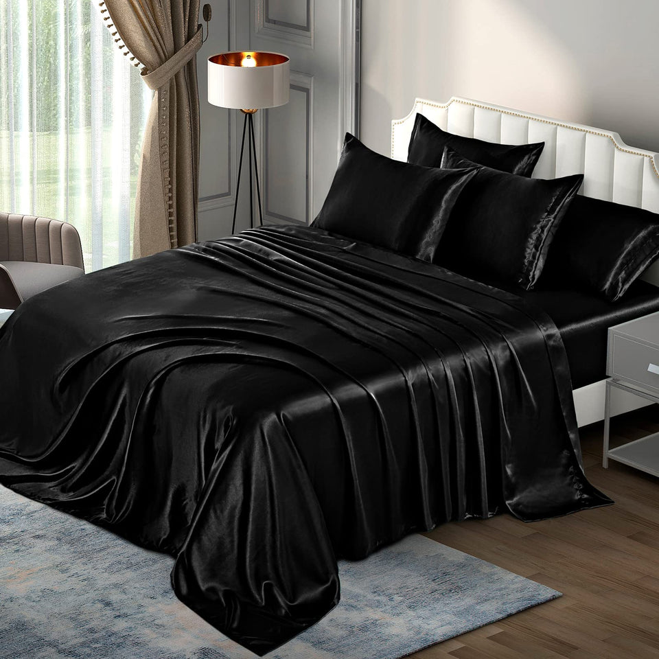 P Pothuiny Satin Sheets King packaging, premium presentation for gifting