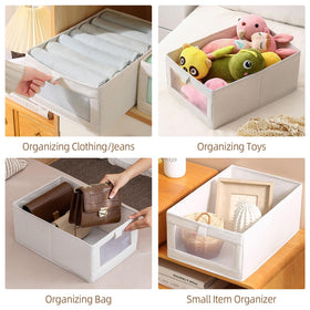 Pradnel closet storage bins keep towels and sheets tidy in any room.