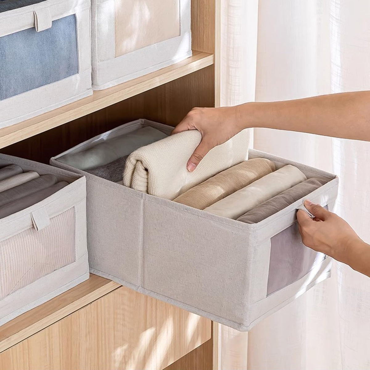 Pradnel lightweight yet durable linen bin with sturdy bottom for upright use