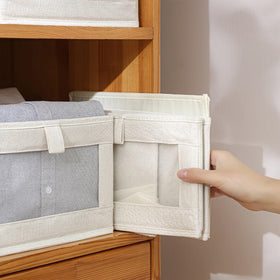 Pradnel multifunctional closet organizer bin suitable for shelves and wardrobes.