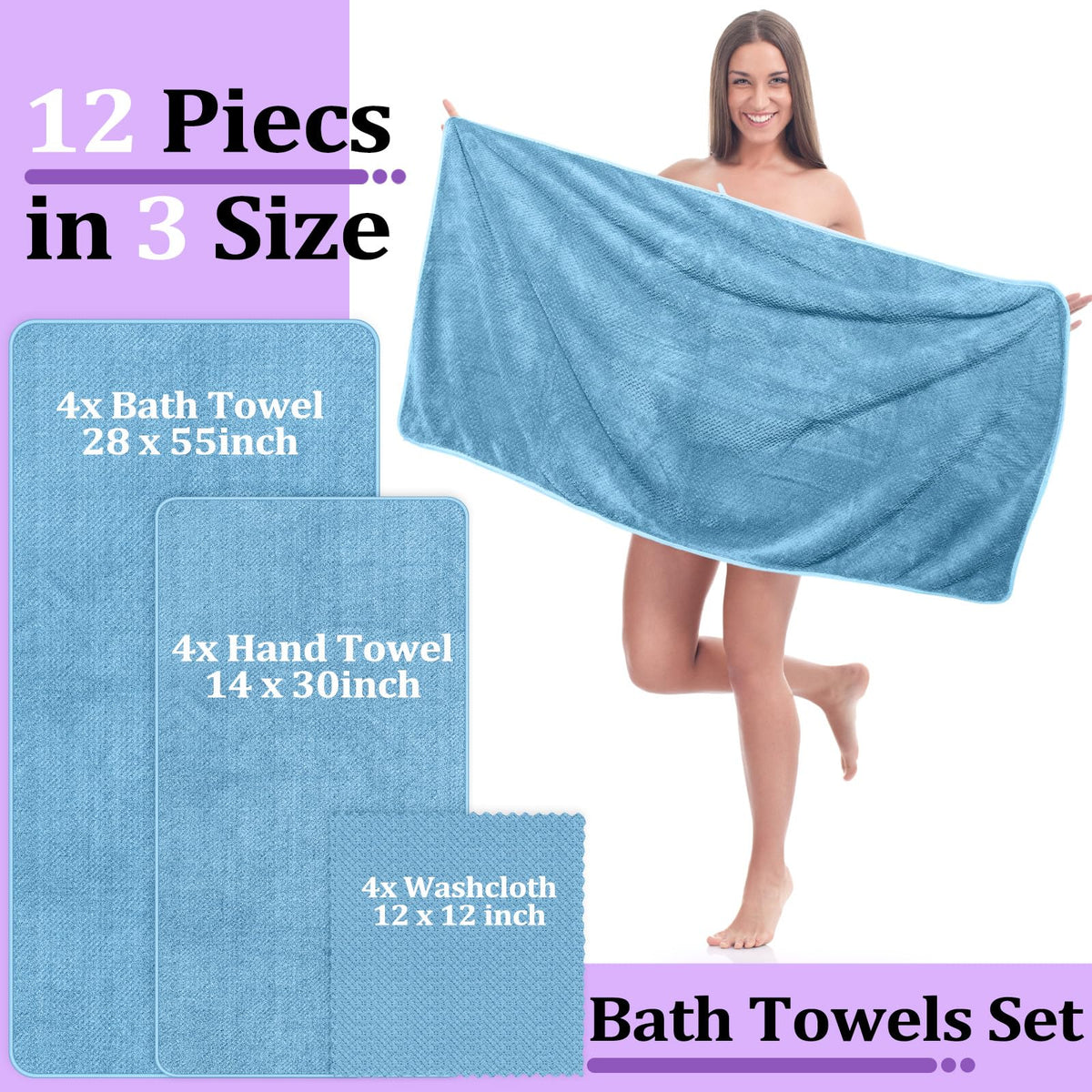Preboun blue coral velvet washcloth, plush and skin-friendly.