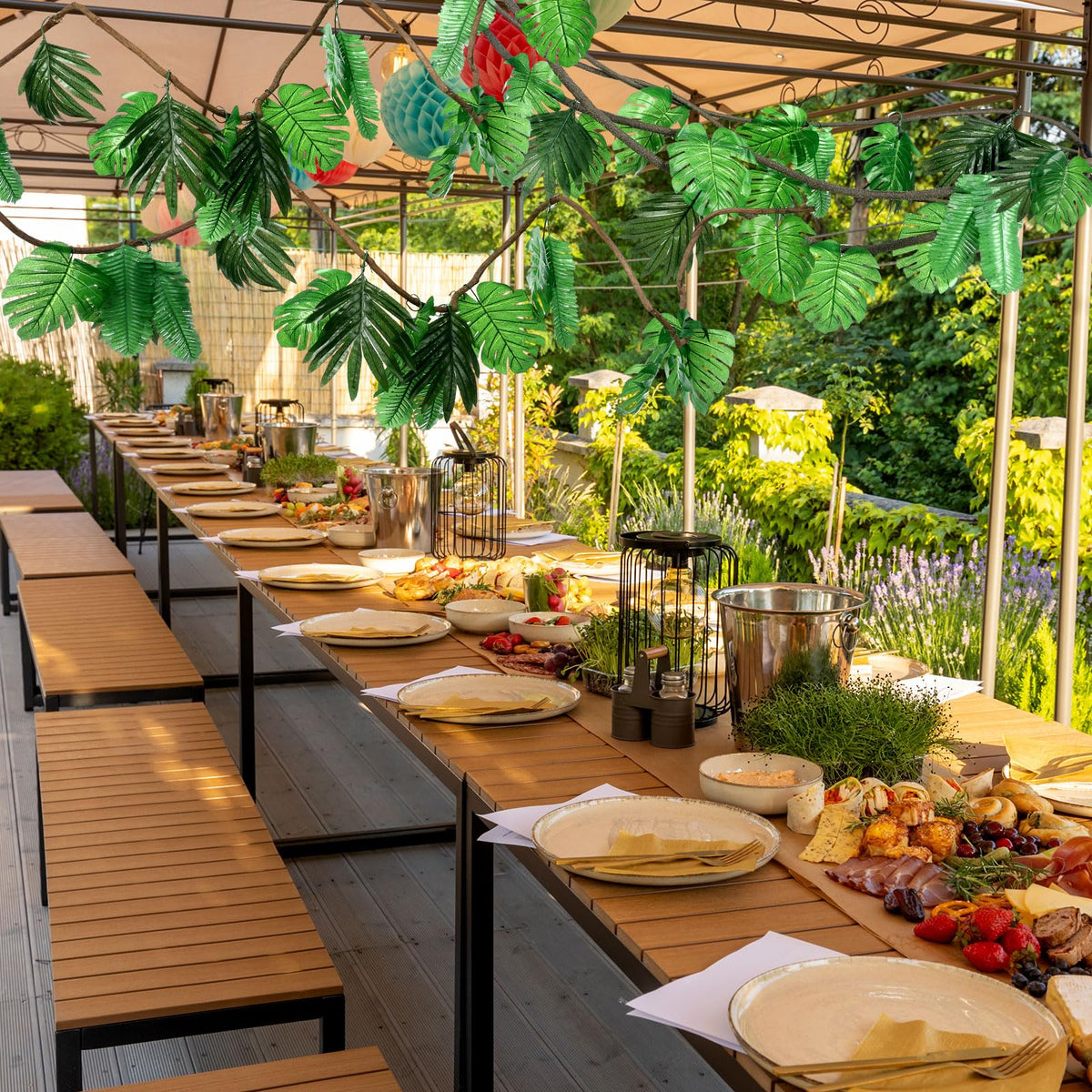 Preboun ceiling hanging decor creates tropical ambiance with lightweight flexibility
