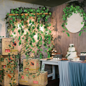 Preboun rattan vines wrap pillars for dimensional rainforest-style installations