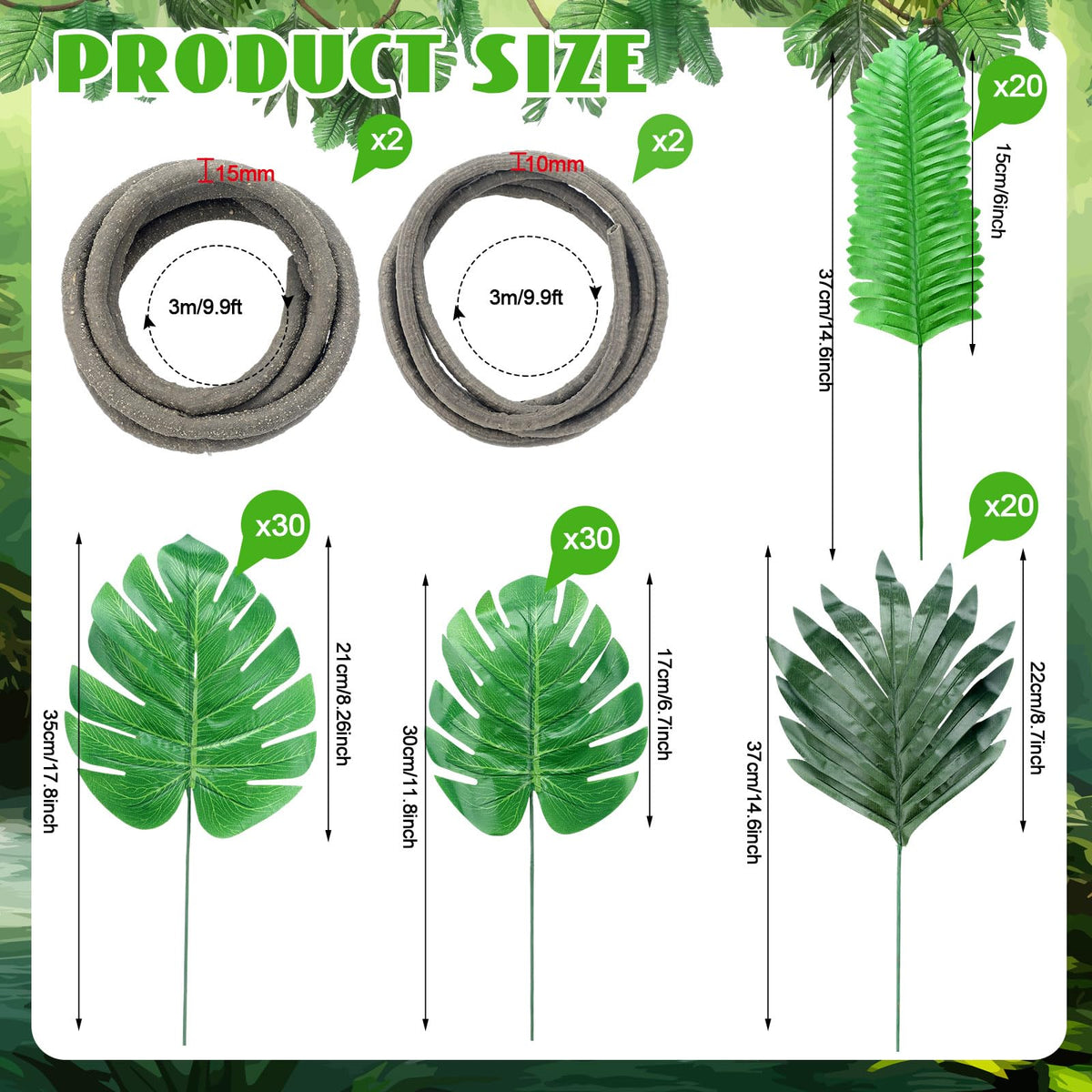 Preboun tropical palm leaves bundle adds lifelike texture to backdrops and props