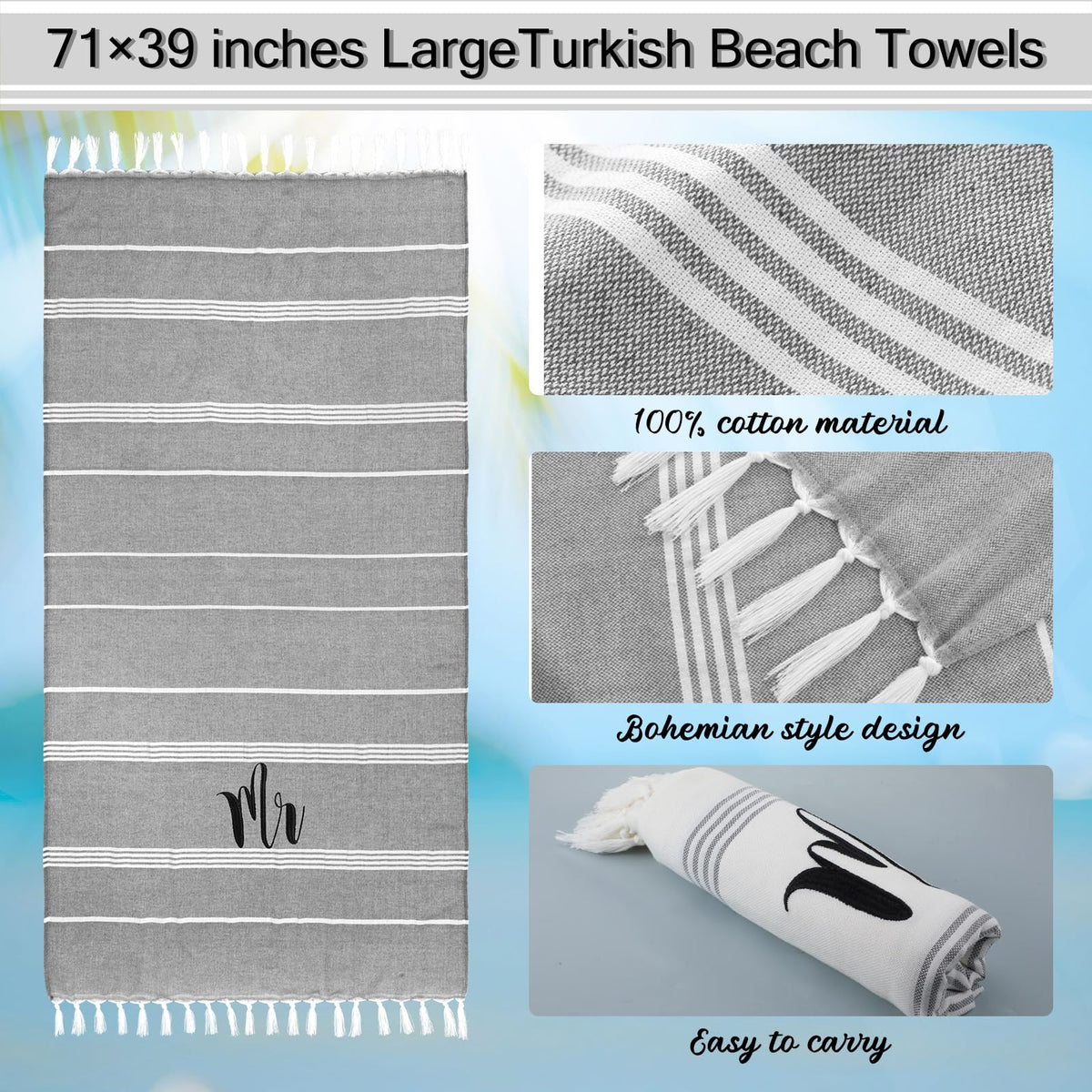 Preboun wife-hubby hand towels with embroidery add a personal touch for honeymoons.