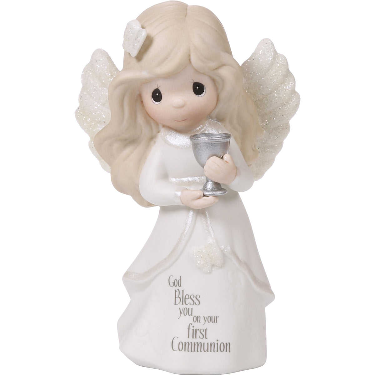 Precious Moments Angel Holding Chalice—perfect for prayer space display.