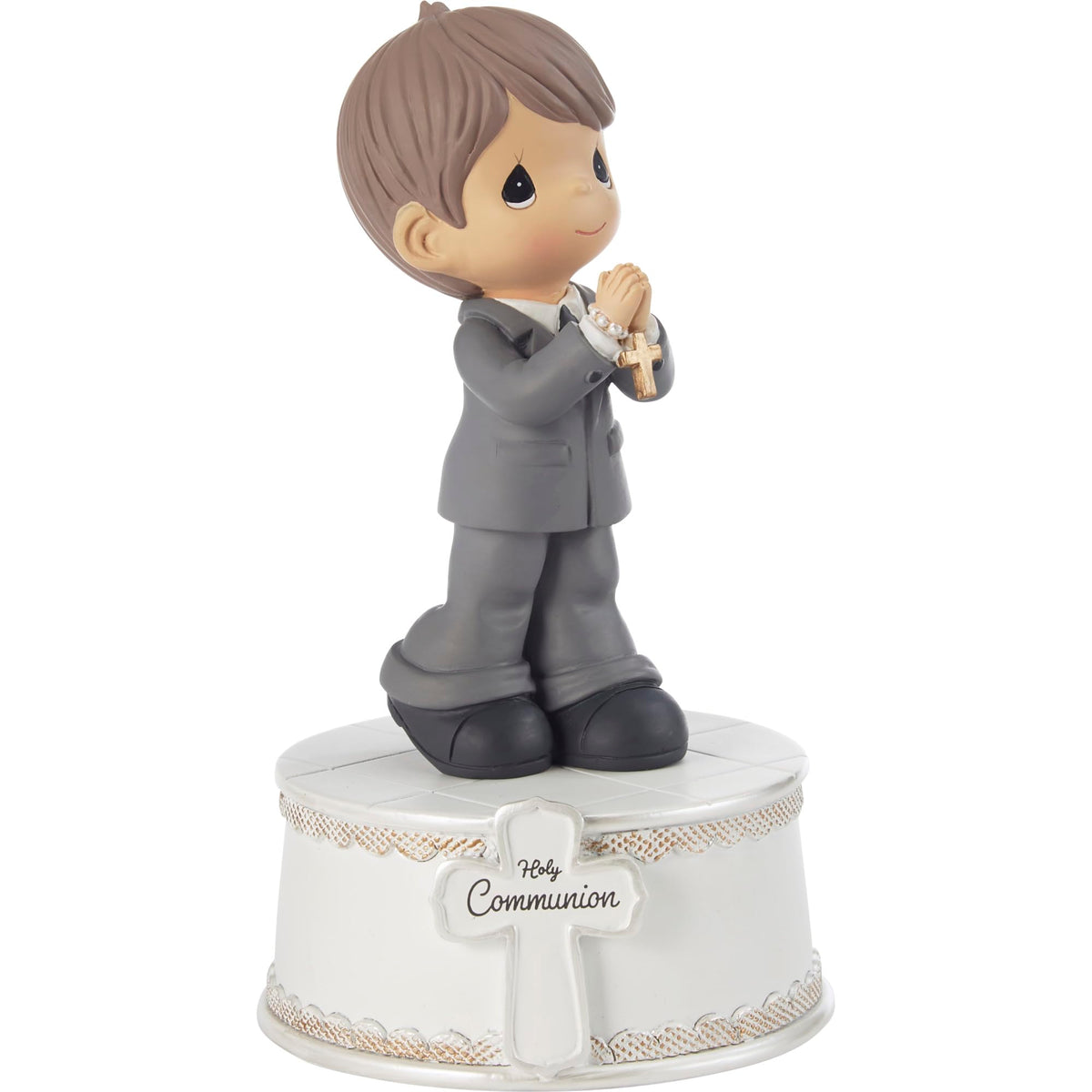 Precious Moments Holy Communion boy figurine with wind-up melody for a meaningful keepsake