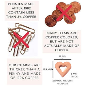 Two copper charms from Precious Petal Co suit versatile vase sizes