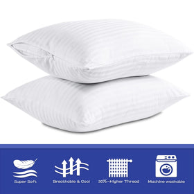 Precoco pillow protectors on bed scene shows hotel-like aesthetic