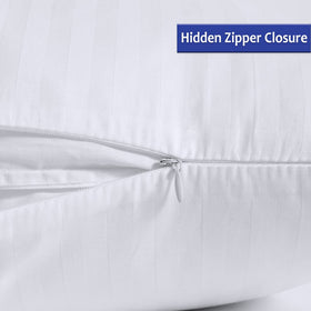 Precoco pillow protectors zipper-detail closeup highlights durable hidden zipper