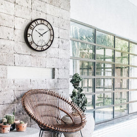 Presentime weatherproof design protects your wall clock in exposed outdoor spaces.