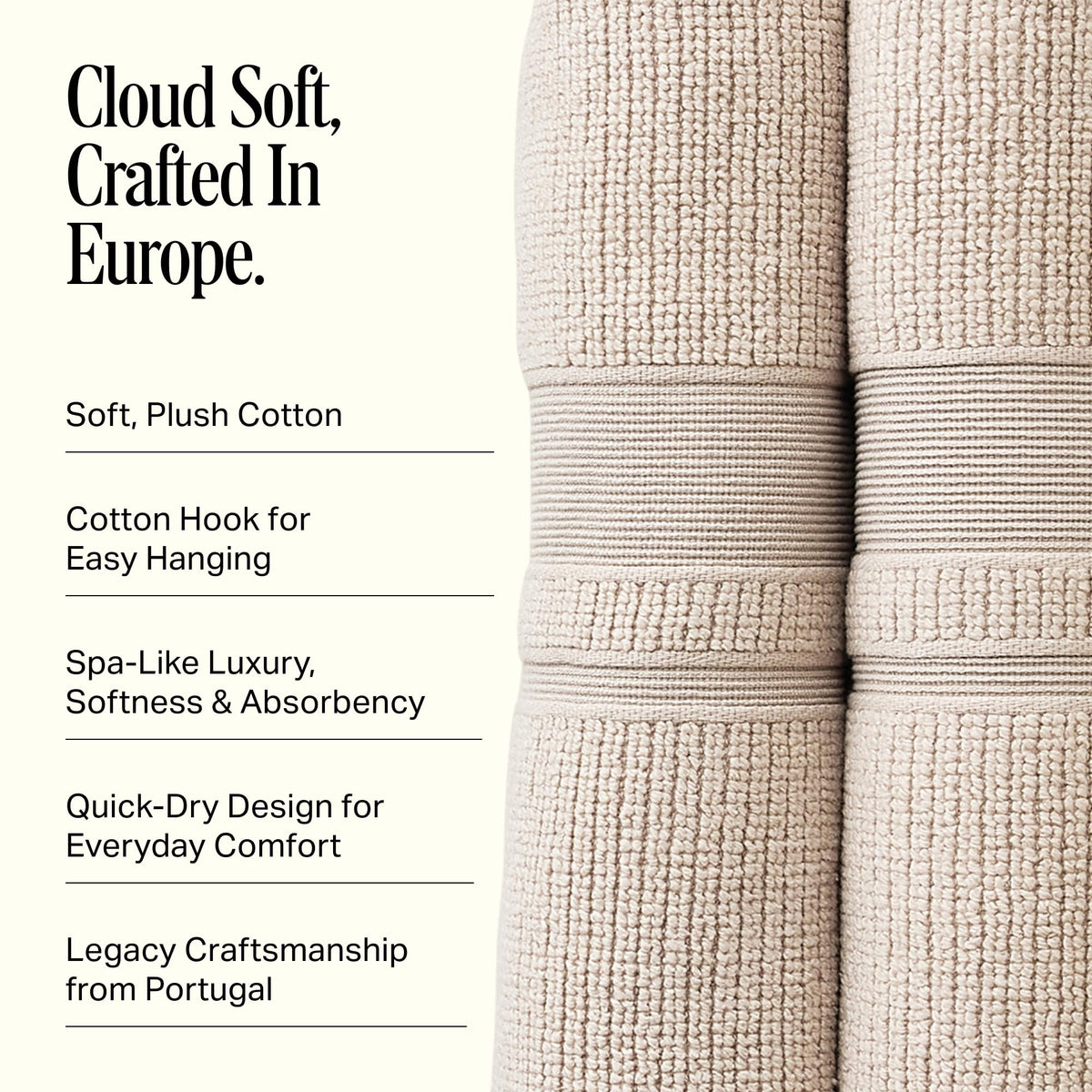 Preston Lane Douro towel close-up, showing absorbency detail and plush surface.