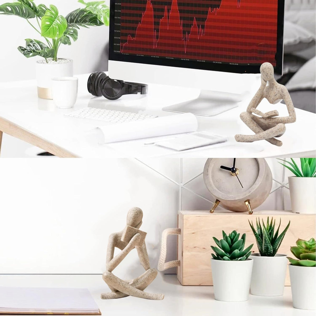 Prettidecor Bedroom Mantel Statue creates a calm decorative focal point.