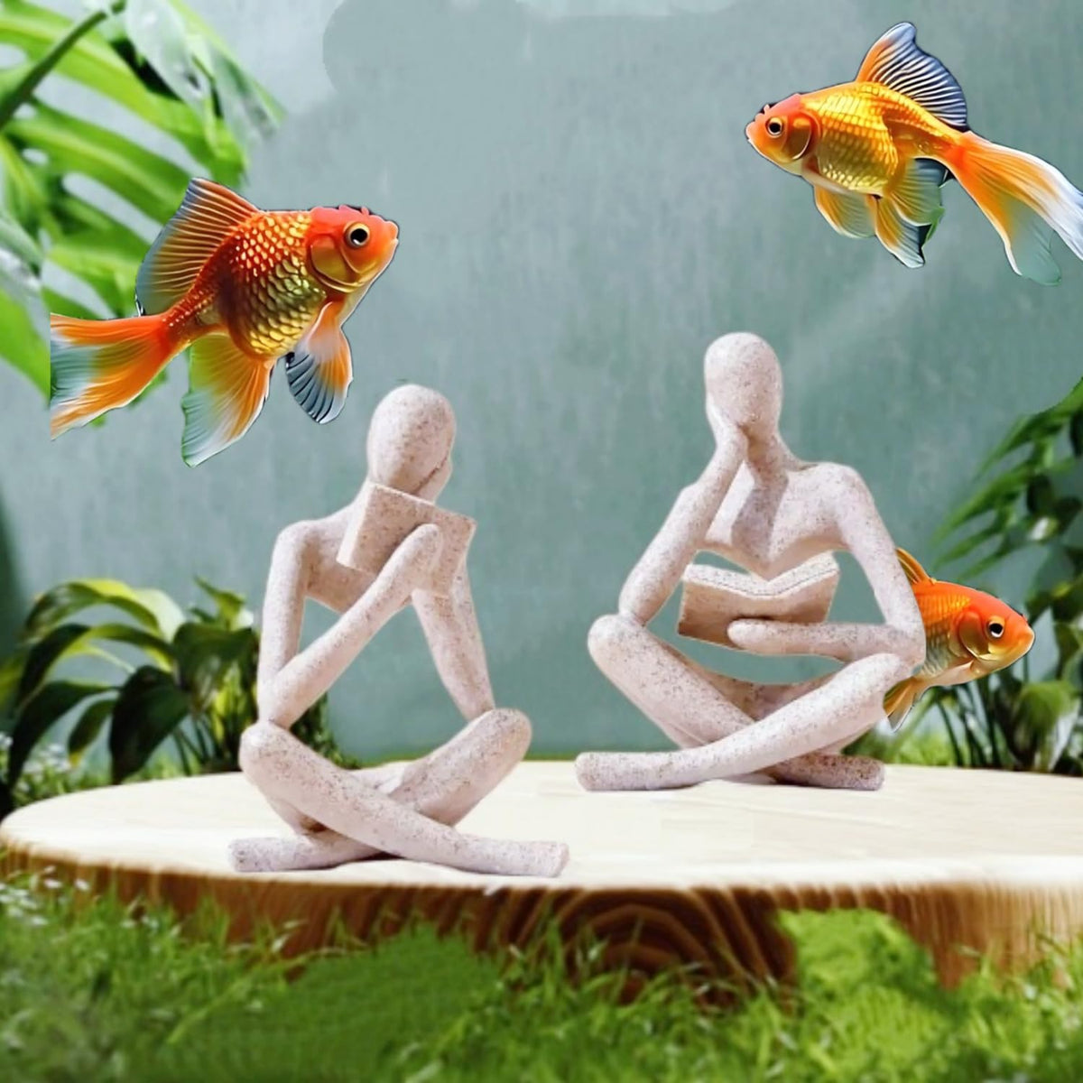 Prettidecor Cross-legged Thinker Sculpture adds modern abstract elegance to desks.