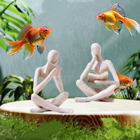 Prettidecor Cross-legged Thinker Sculpture adds modern abstract elegance to desks.