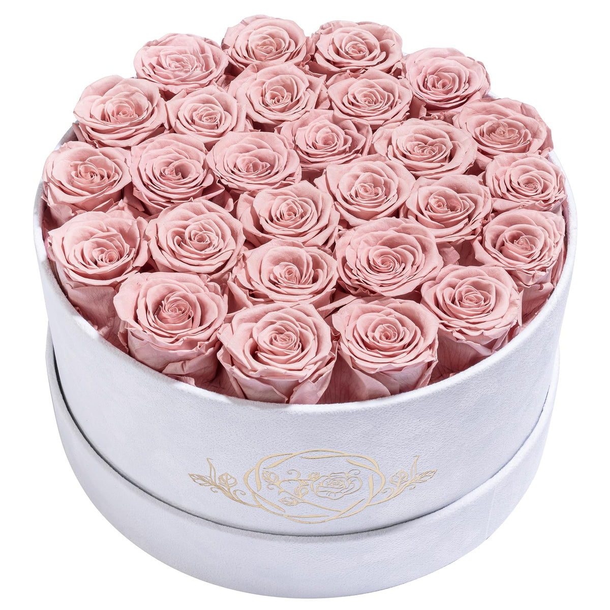 Prifroti 27 preserved roses in a luxury suede box, ideal for gifting.