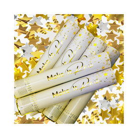 PrimePure confetti cannon with gold star twist adds dramatic celebration sparkle